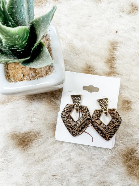 Aztec Stamped Earrings