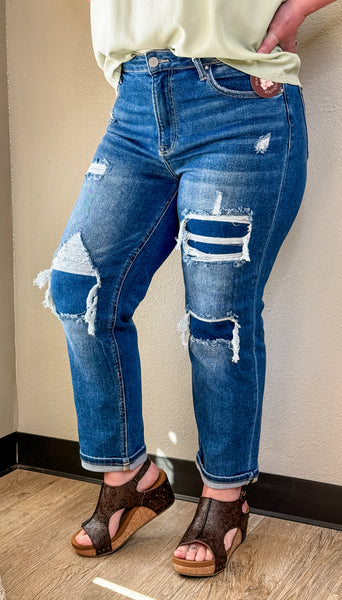 Kicked To The Curb High Rise Straight Denim-CURVY