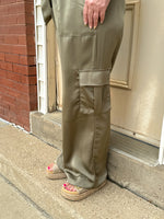 Streetlight Satin Cargo Pants-CURVY