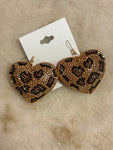 Leopard Heart Earrings