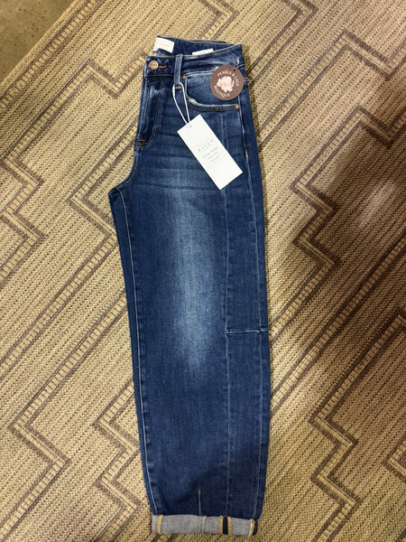 Layton Dark High Rise Boyfriend Barrel Jeans