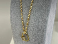 Charm Bar Gold Twist Toggle Necklace