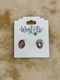 Oval Concho Post Earrings