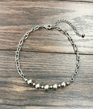 Handmade Silver Chain & Navajo Bead Necklace