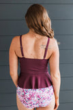 Wildberry Peplum Tankini Top