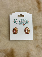 Oval Concho Post Earrings