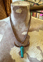 Turquoise Longhorn Navajo Pearl Necklace