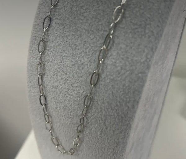 Charm Bar Silver Paperclip Necklace