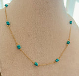 Turq Bead & Gold Simple Necklace