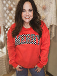 Checkered Merry Sweatshirt-ALL SIZES