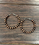 Copper Navajo Bead Hoop Earrings