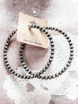 Large Navajo Pearl Hoop Earrings