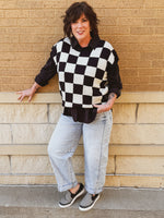 King Me Checkered Sweater Vest-CURVY