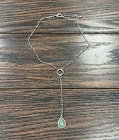 Orange Turq Gemstone Y-Necklace