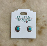 Oval Concho Post Earrings