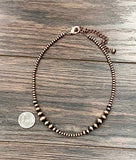 Clustered Short Handmade Copper Navajo Bead Necklace