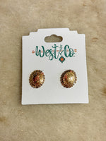 Oval Concho Post Earrings