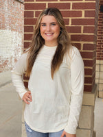 Mineral Washed Basic Long Sleeve Tees-ALL SIZES