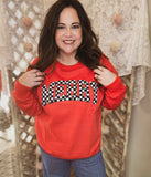 Checkered Merry Sweatshirt-ALL SIZES