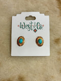 Oval Concho Post Earrings