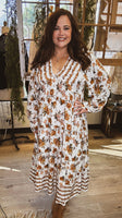 Sedona Fall Floral Dress-CURVY