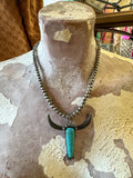 Turquoise Longhorn Navajo Pearl Necklace