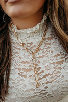 Large Chain Lariat Necklace