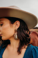 Oval Copper Flower Earrings