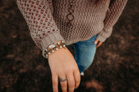 Vintage Gold & Cream Chain Bracelet Set