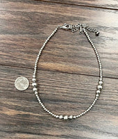 Single Strand Graduated Silver Navajo Necklace