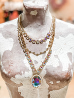 Crystal Layered Chain Necklaces