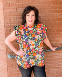 Midnight Neon Garden Top-CURVY