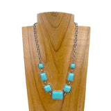 Square Marble Stone Necklace