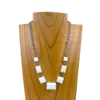 Square Marble Stone Necklace