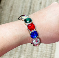 Multi Colored Crystal Bracelet-CURVY