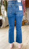 Karma Mid Rise Crop Straight Denim