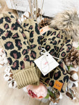 Leopard Hat & Mitten Set